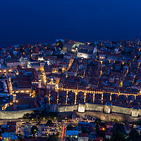 Buy canvas prints of Looking down on Dubrovnik at night by Jason Wells