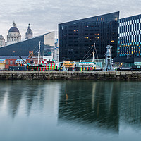 Buy canvas prints of Reflections of the Liverpool skyline in Canning Do by Jason Wells