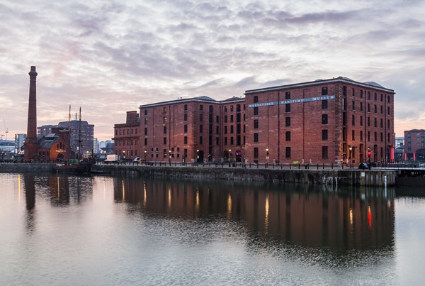 Dawn sky above the Merseyside Maritime Museum Picture Board by Jason Wells