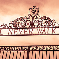 Buy canvas prints of Letterbox crop of the Shankly Gates by Jason Wells
