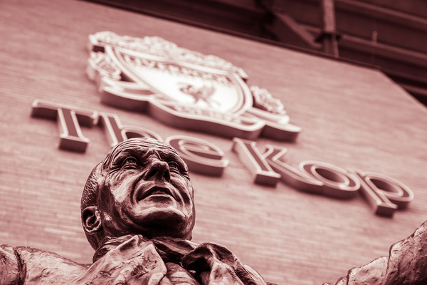 Bill Shankly statue under The Kop sign Picture Board by Jason Wells