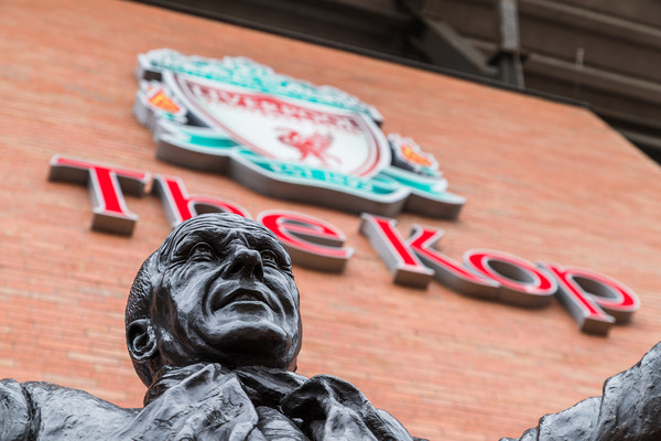 Bill Shankly statue under The Kop sign Picture Board by Jason Wells