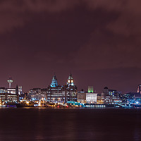 Buy canvas prints of Liverpool waterfront on bonfire night by Jason Wells