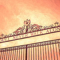 Buy canvas prints of Looking up at the Shankly Gates by Jason Wells