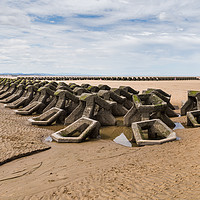 Buy canvas prints of Sea defences on Wallasey beach by Jason Wells