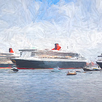 Buy canvas prints of Three Queens lined up on the Mersey by Jason Wells