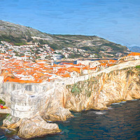 Buy canvas prints of Dubrovnik city walls panorama by Jason Wells
