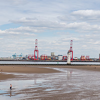 Buy canvas prints of Wallasey beach panorama by Jason Wells