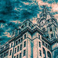 Buy canvas prints of Dramatic sky above the Liver Building by Jason Wells