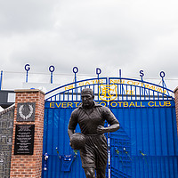 Buy canvas prints of Dixie Dean statue in front of the Wall of Fame by Jason Wells