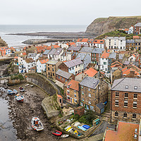 Buy canvas prints of Letterbox crop of Staithes by Jason Wells