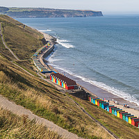 Buy canvas prints of Beach huts on the Whitby seafront by Jason Wells