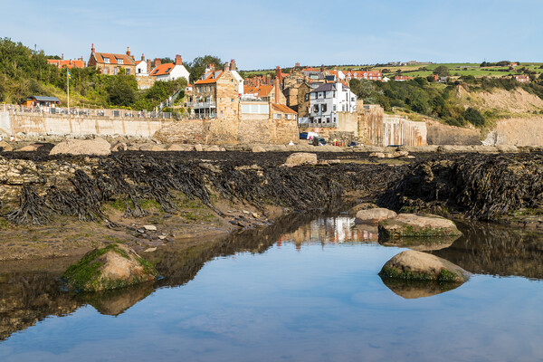 Rockpools in front of Robin Hoods Bay Picture Board by Jason Wells