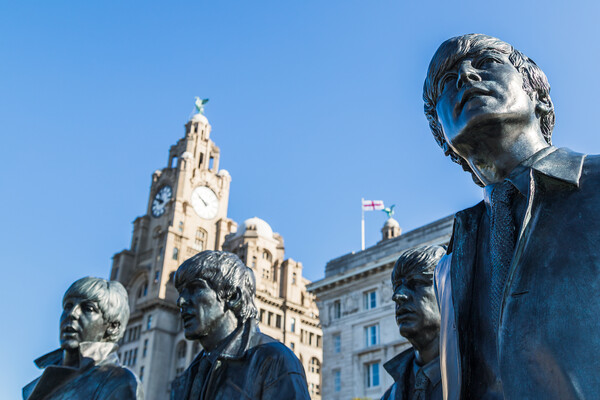 Statue of the Fab Four (The Beatles) on Pier Head Picture Board by Jason Wells