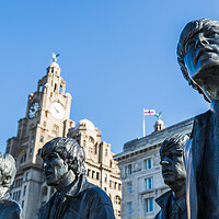 Buy canvas prints of Statue of the Fab Four (The Beatles) on Pier Head by Jason Wells