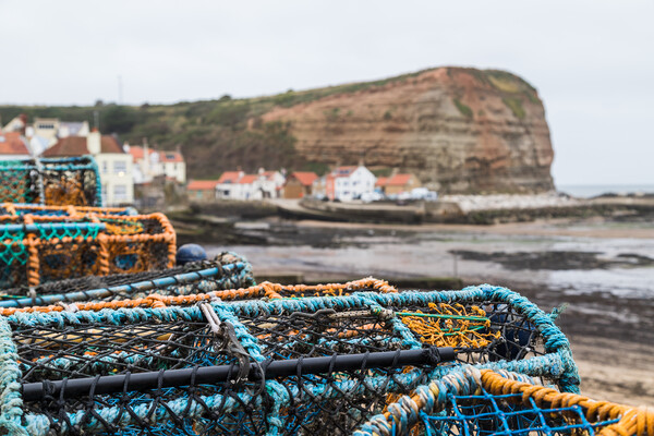 Crab pots at Staithes Picture Board by Jason Wells