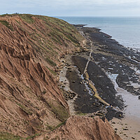 Buy canvas prints of Filey Brigg and Bempton Cliffs panorama by Jason Wells