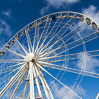 Buy canvas prints of Looking up at the Liverpool wheel by Jason Wells