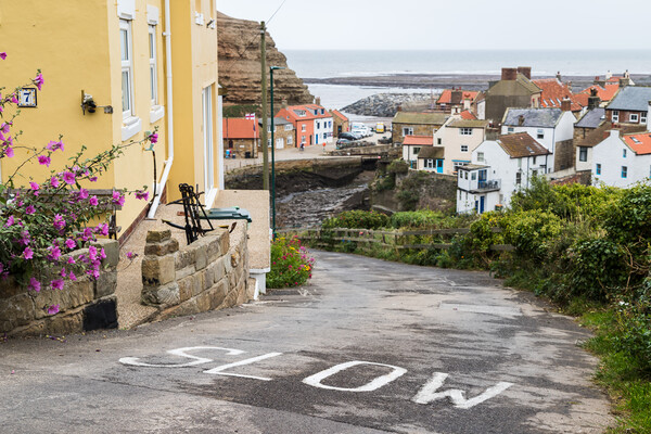 Steep road leading into Staithes Picture Board by Jason Wells