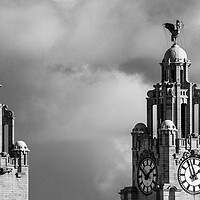 Buy canvas prints of Liver Birds above Liverpool by Jason Wells