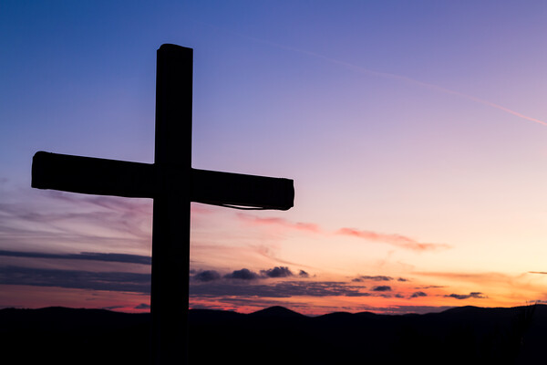 Silhouette of a large cross Picture Board by Jason Wells