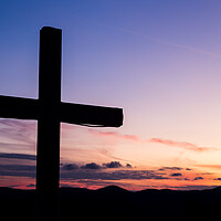 Buy canvas prints of Silhouette of a large cross by Jason Wells