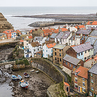 Buy canvas prints of Cluster of houses in Staithes by Jason Wells