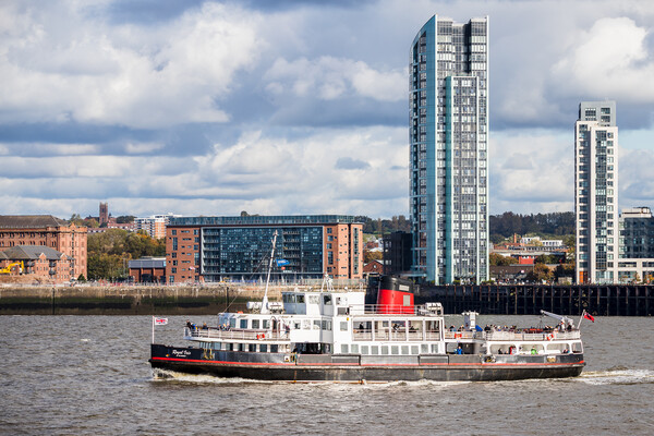 Royal Iris travelling up the River Mersey Picture Board by Jason Wells