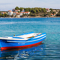 Buy canvas prints of Pretty fishing boat moored in Korcula by Jason Wells