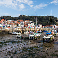 Buy canvas prints of Low tide in Scarborough harbour by Jason Wells