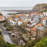 Buy canvas prints of Houses clustered together in Staithes by Jason Wells