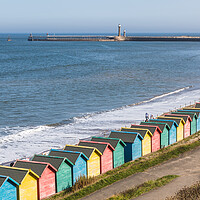 Buy canvas prints of Winding paths to the beach huts at Whitby by Jason Wells