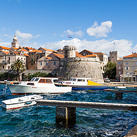 Buy canvas prints of Choppy waters next to Korcula old town by Jason Wells