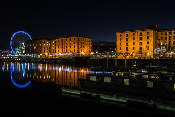 Christmas lights along the Albert Dock Picture Board by Jason Wells