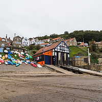 Buy canvas prints of Boats on the slipway of Runswick Bay by Jason Wells