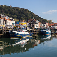 Buy canvas prints of Fishing boats on the Scarborough quayside by Jason Wells