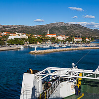 Buy canvas prints of Car ferry approaching Orebic by Jason Wells