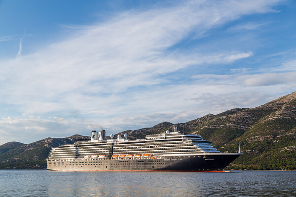 Holland America Line cruise ship on the Peljesac channel Picture Board by Jason Wells