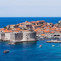 Buy canvas prints of Boats moving around Dubrovnik harbour by Jason Wells