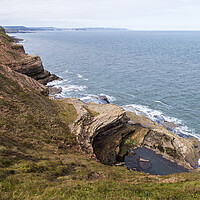 Buy canvas prints of Large pool of water in Filey Brigg by Jason Wells