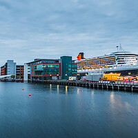 Buy canvas prints of Queen Mary 2 docked in Liverpool by Jason Wells