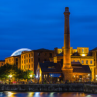 Buy canvas prints of The Albert Dock during the blue hour by Jason Wells
