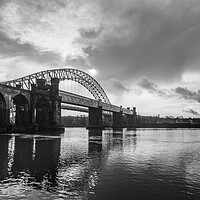 Buy canvas prints of Runcorn Bridges in monochrome by Jason Wells