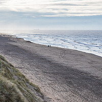 Buy canvas prints of Foot prints dotted over the beach at Formby by Jason Wells