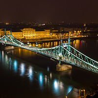 Buy canvas prints of Liberty Bridge at night by Jason Wells