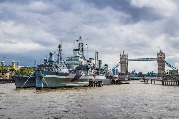 HMS Belfast in London Picture Board by Jason Wells