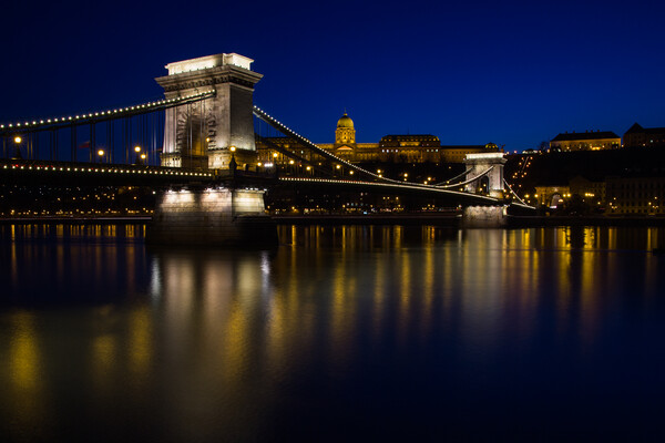 Nightfall over Chain Bridge Picture Board by Jason Wells