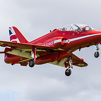 Buy canvas prints of Red Arrow descends into Liverpool airport by Jason Wells
