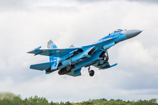 Ukrainian Air Force Su-27P Flanker Picture Board by Jason Wells