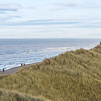 Buy canvas prints of Overlooking the sand dunes at Formby towards Blackpool by Jason Wells